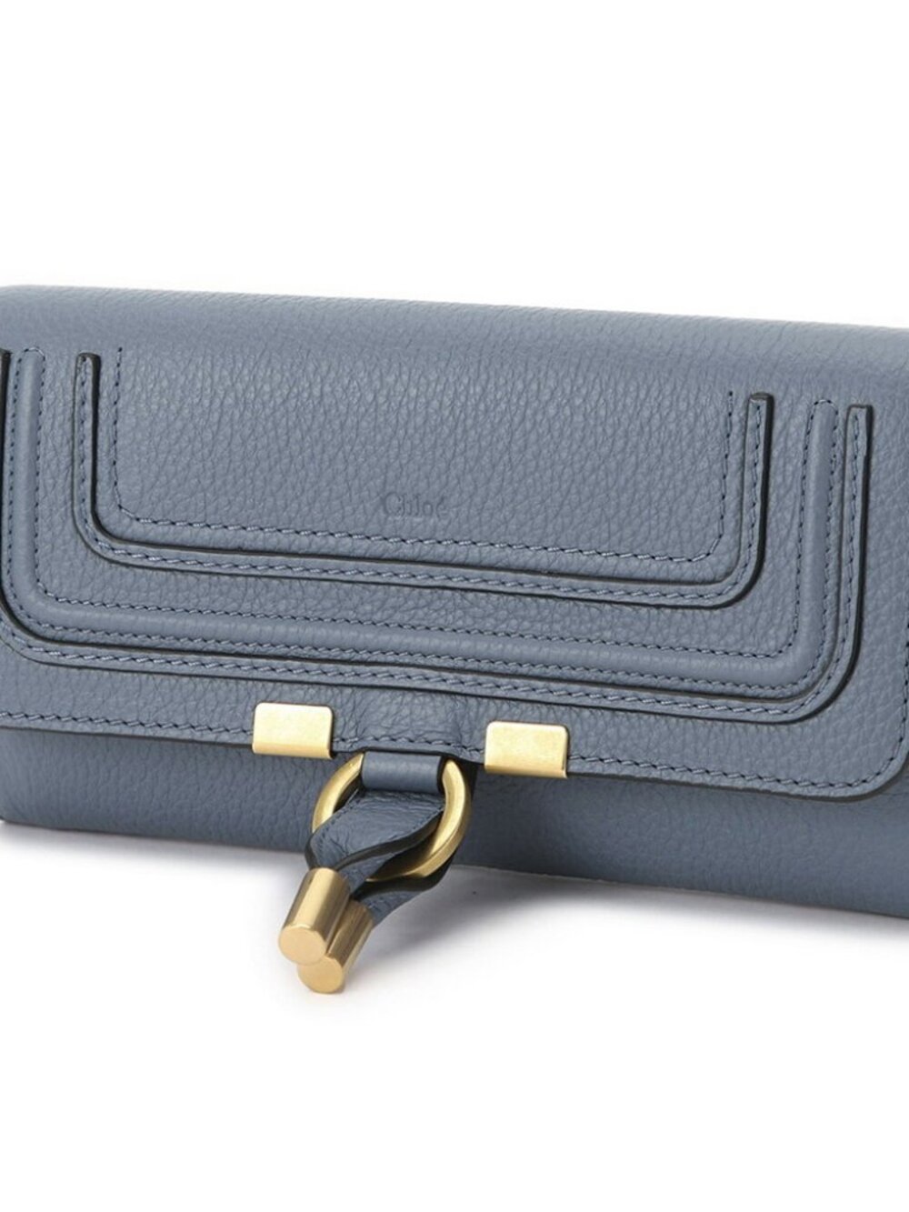 Chloé Marcie Leather Long Wallet - Light Blue